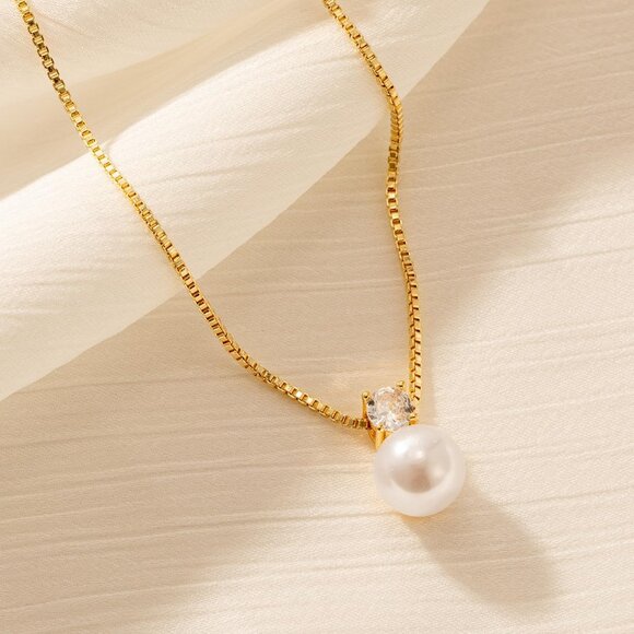 ⚡Pearl Necklace for Women 14K Gold-plated/White Gold-plated Dainty outfit - Picture 4 of 7